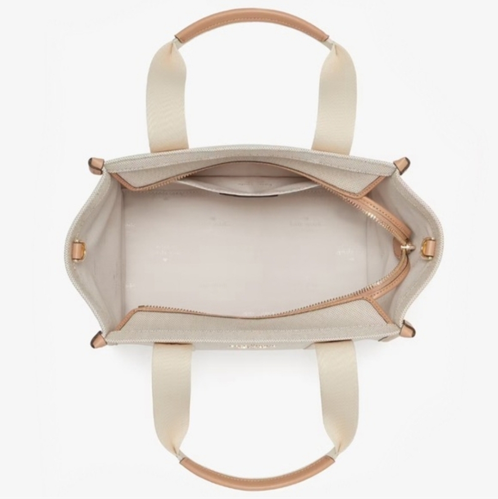 Kate Spade  Kip Canvas Small Tote, Light Fawn Multi - Picture 4 of 5